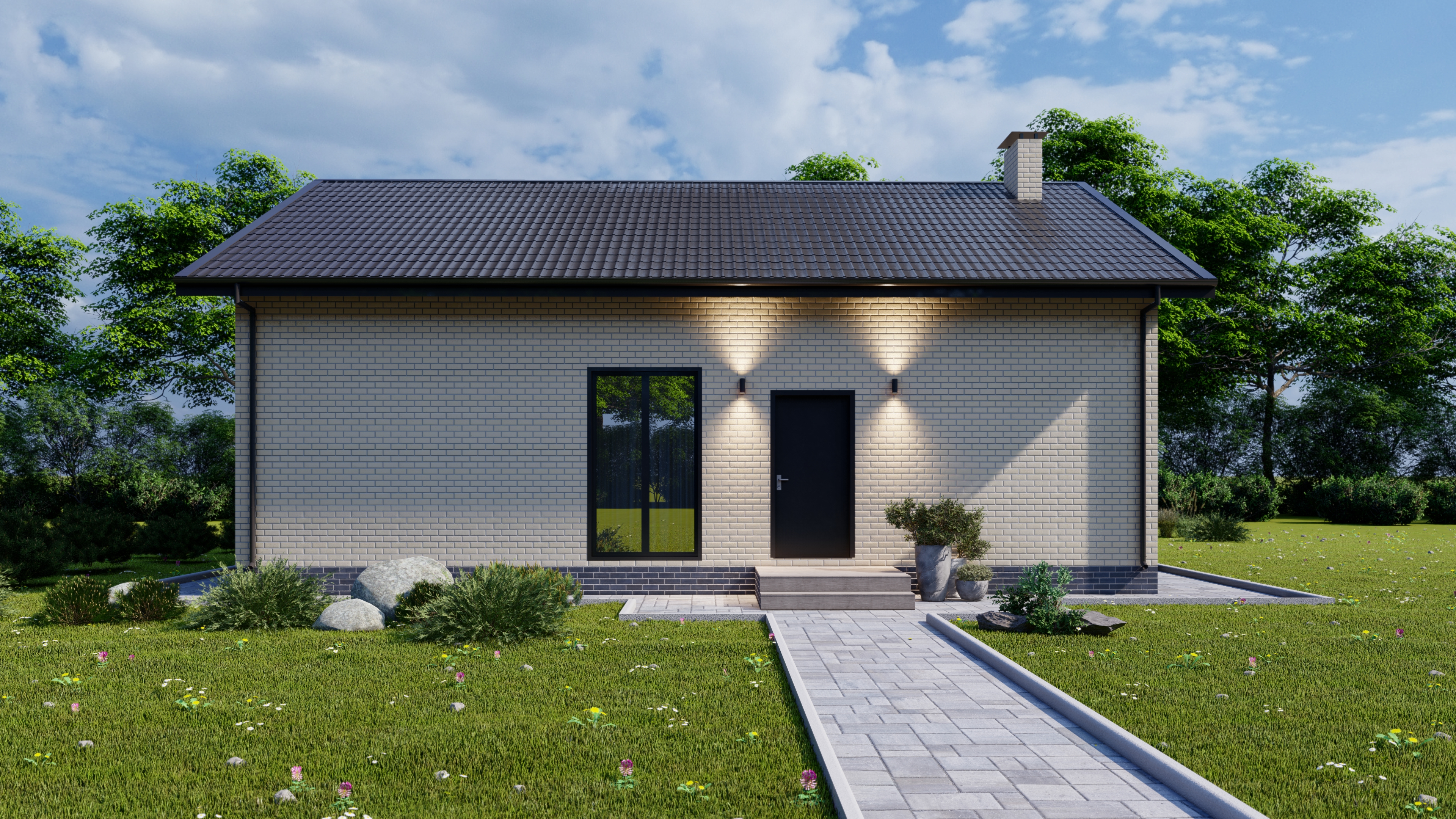 Одноэтажный дом EURO-86B