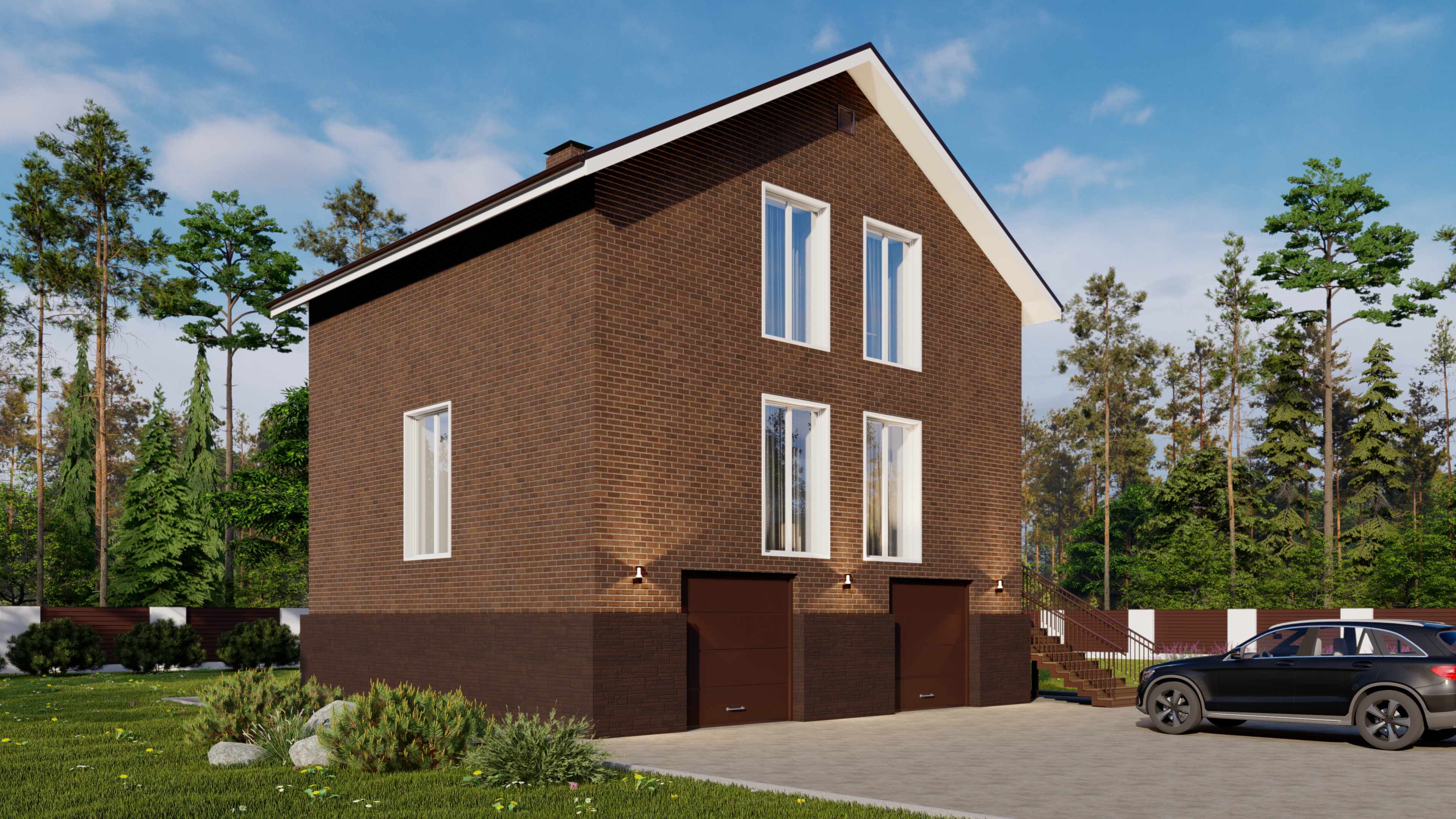 Трехэтажный EURO-200B c большим гаражом